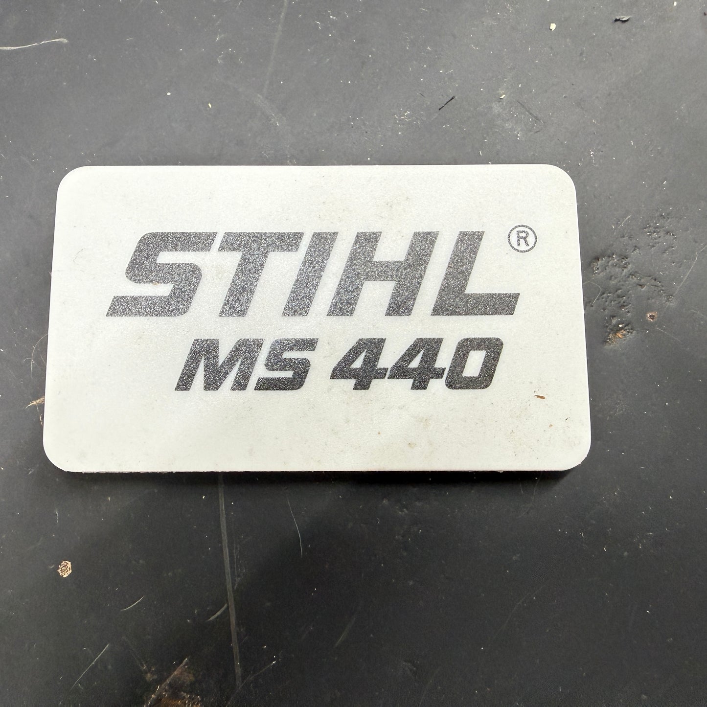 MS440 Stihl OEM Top Cover Badge