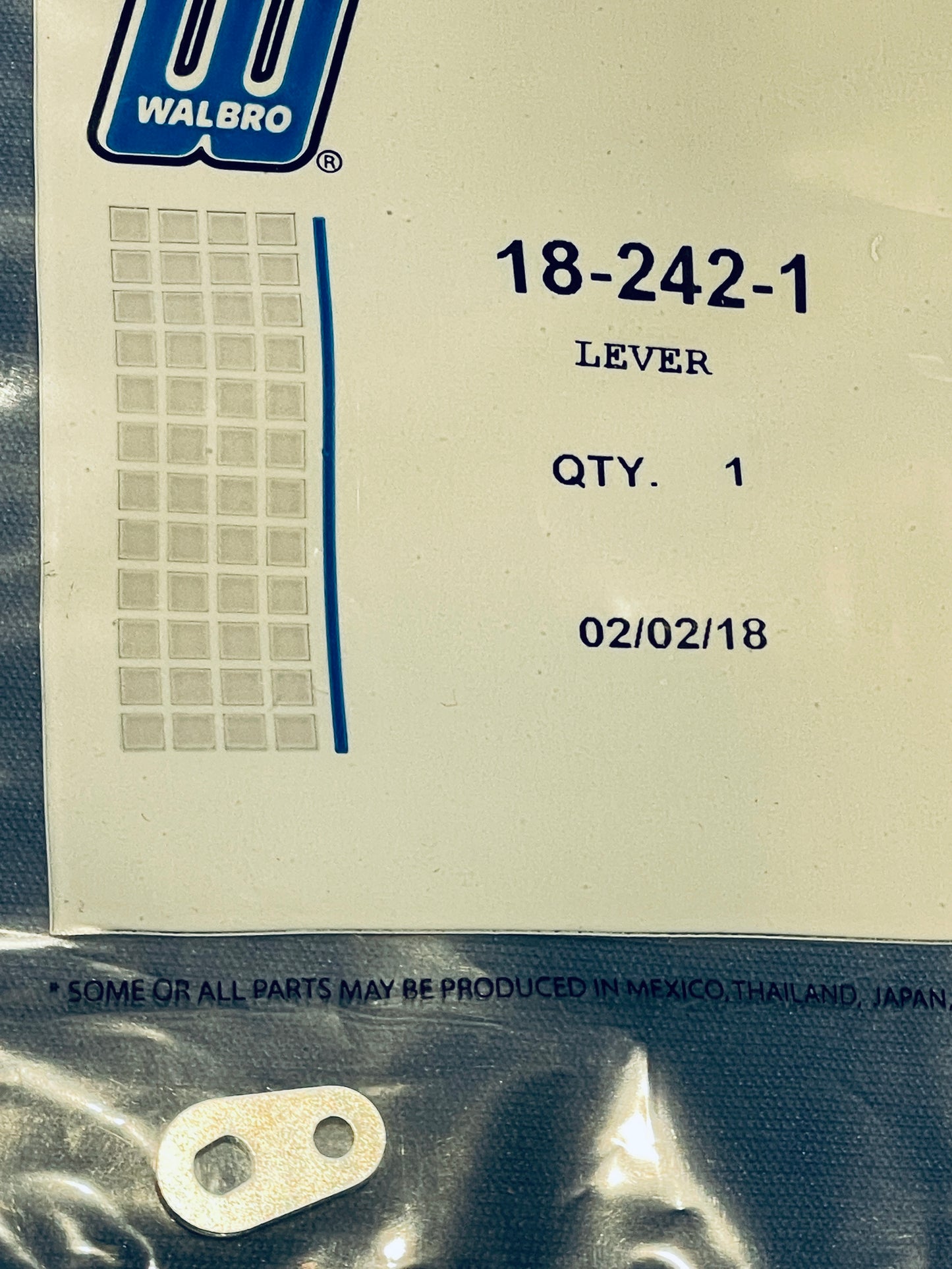 WALBRO 18-242-1 carb lever