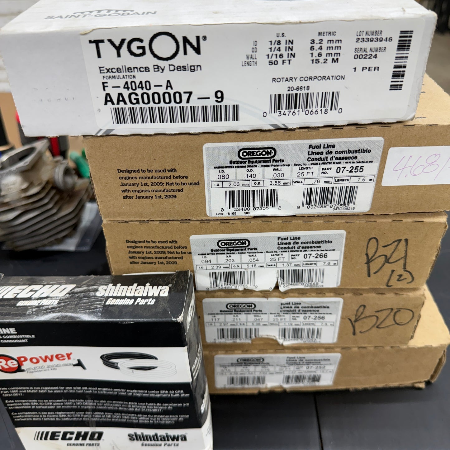 OEM Bulk Fuel line Stihl, Echo, Tygon, Oregon sold by the foot