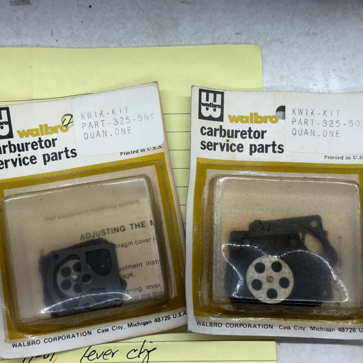 Vintage McCulloch Walbro carb kits, Carburetor rebuild kit