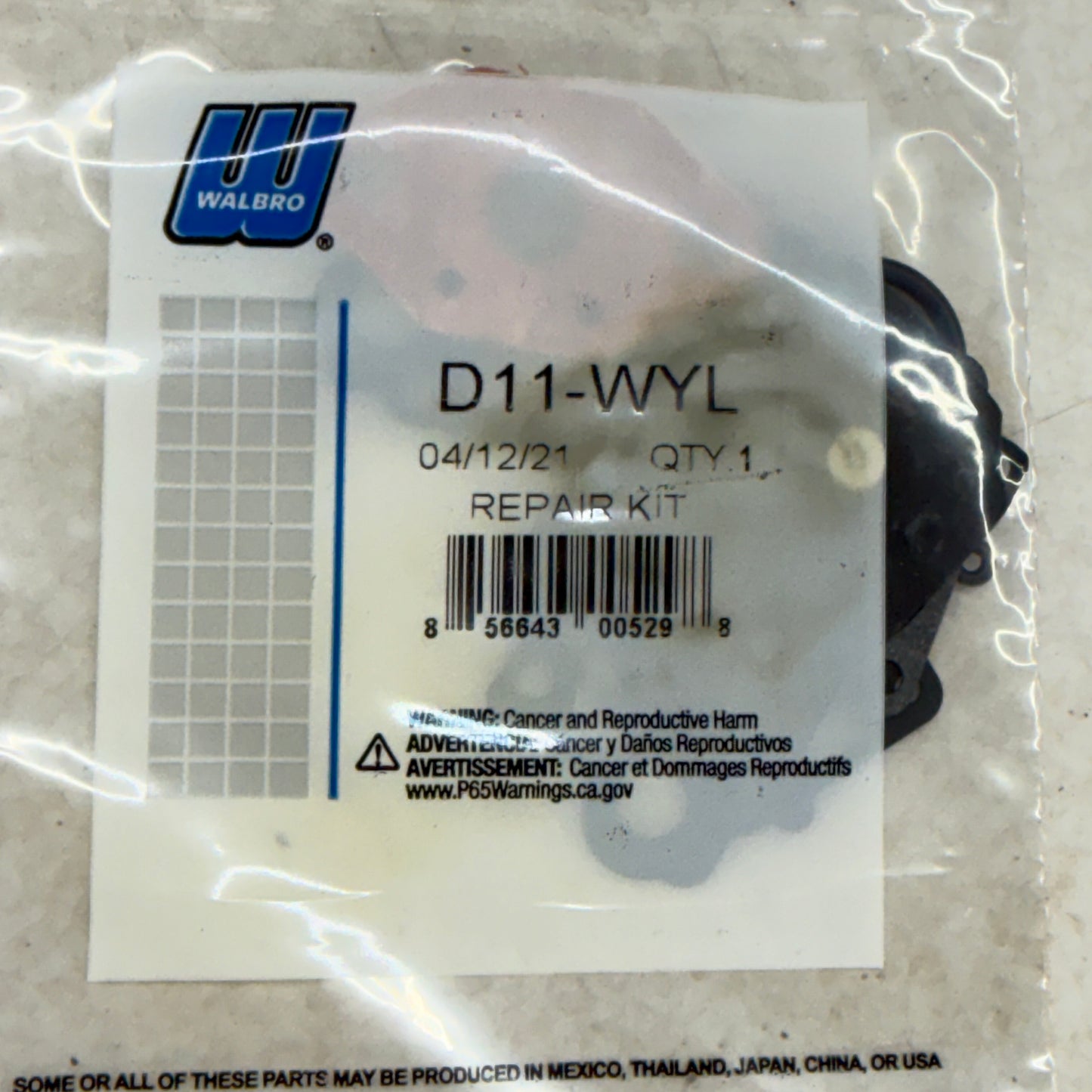 Walbro D11-WYL carb kit