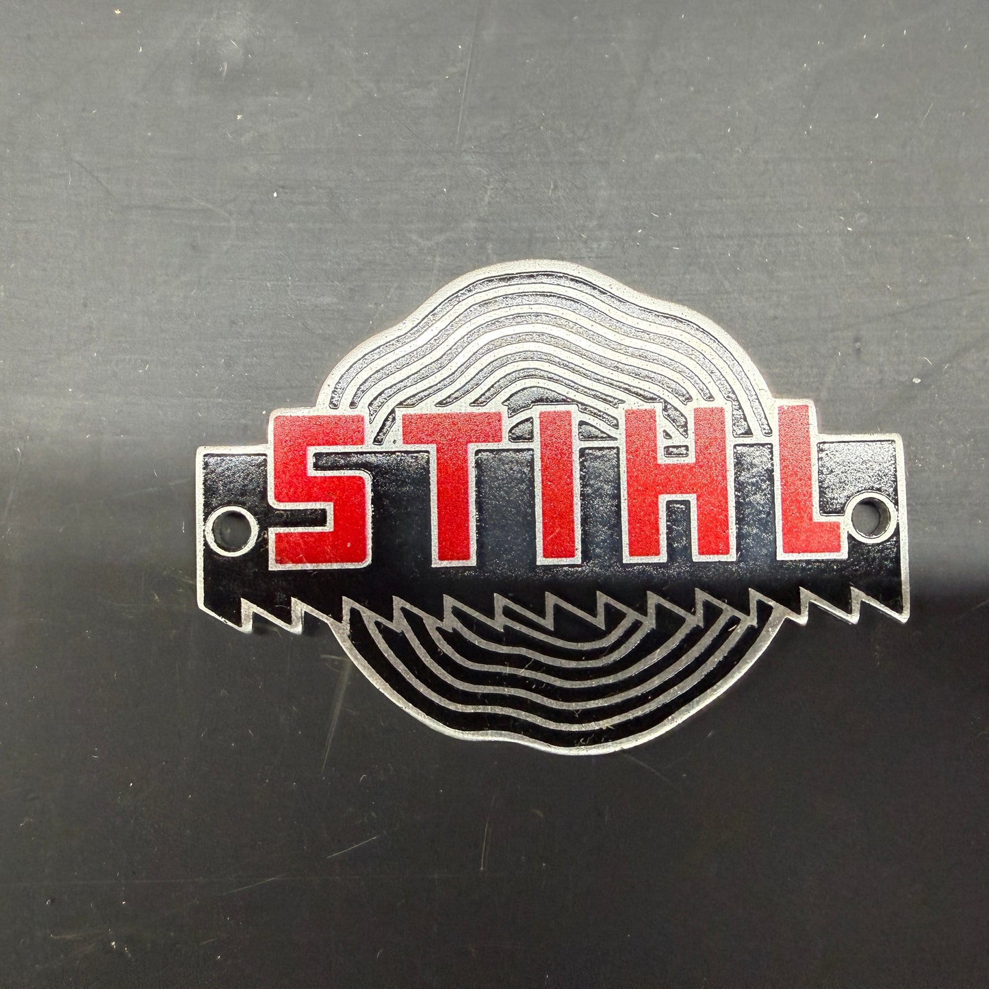 Stihl Chainsaw metal Old School Red restoration Recoil Badge