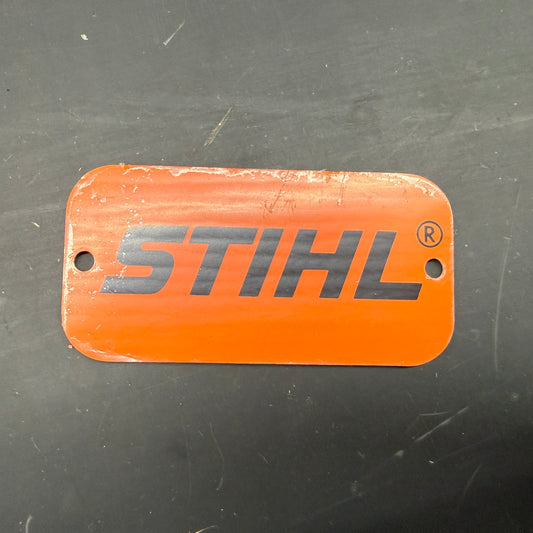 OEM Metal Stihl Recoil Badge Series 3 LARGE R nos nla