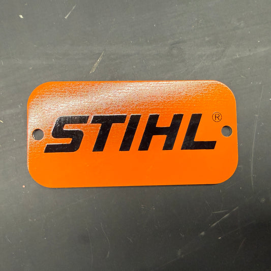 OEM Metal Stihl Recoil Badge Series 4 SMALL R nos nla