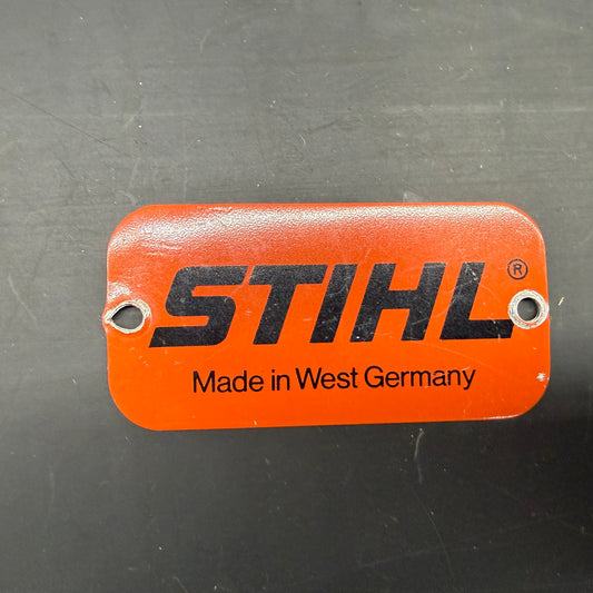 OEM Metal Stihl Made in West Germany Recoil Badge Series 1 takeoff